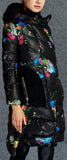 Floral Print Puffer Down Coat