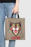 Angry Cat Print GG Supreme Tote - DESIGNER INSPIRED FASHIONS