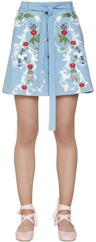 Embroidered Cotton Mini Skirt - DESIGNER INSPIRED FASHIONS