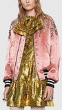 Reversible Sequin Acetate Bomber Jacket