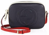 GG Soho Leather Shoulder Bag - (Red, Pink or Navy Blue) - DESIGNER INSPIRED FASHIONS