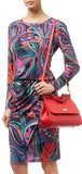 'Grasshopper' Long Sleeve Ruched Silk Dress - DESIGNER INSPIRED FASHIONS