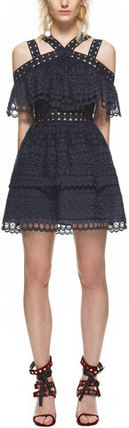 Embroidered Tiered Mini Dress - DESIGNER INSPIRED FASHIONS