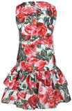 Rose Print Tiered Dress - DESIGNER INSPIRED FASHIONS