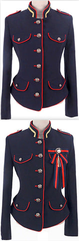 Color-Contrast Military Jacket