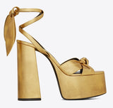 Paige Sandals in Metallic Leather