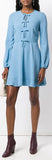 Bow Detail Long-Sleeved Dress, Light Blue