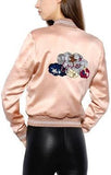 Embellished Satin Bomber Jacket - DESIGNER INSPIRED FASHIONS