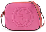 GG Soho Leather Shoulder Bag - (Red, Pink or Navy Blue) - DESIGNER INSPIRED FASHIONS