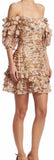 Off-the-Shoulder Printed Linen and Silk-Blend Mini Dress
