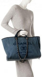 Large Canvas With Sequins Deauville Tote, Navy **Limited Stock** - DESIGNER INSPIRED FASHIONS