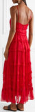 'Eliza' Tiered Silk-Crepon Maxi Dress | DESIGNER INSPIRED FASHIONS