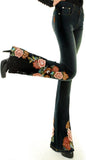 Beaded Floral Embroidered Flared Jeans - DESIGNER INSPIRED FASHIONS