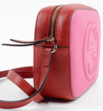 GG Soho Leather Shoulder Bag - (Red, Pink or Navy Blue) - DESIGNER INSPIRED FASHIONS