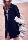 Ruffle-Sleeve Blazer Jacket