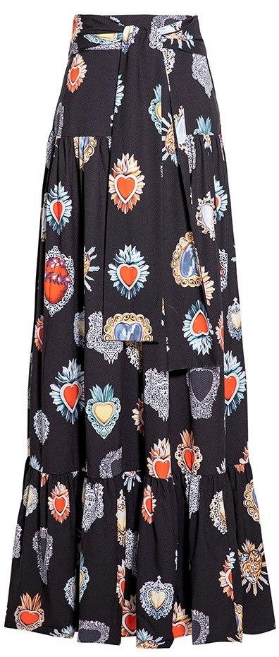 Sacred Heart Printed Maxi Skirt