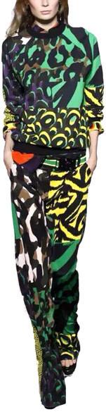 Mixed Print Top & Pant set in Multicolor - DESIGNER INSPIRED FASHIONS