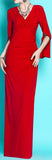 Split-Sleeve Red Maxi Dress