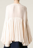 Draped Silk Top-Apricot - DESIGNER INSPIRED FASHIONS