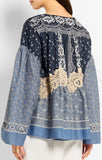 Lace-Appliqued Printed Cotton-Voile Blouse - DESIGNER INSPIRED FASHIONS