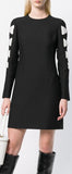 Satin Bow Sleeve Detail Shift Dress