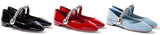 Embellished Patent Leather Ballerina Shoes - (Black, Red, Light Blue) - DESIGNER INSPIRED FASHIONS