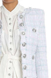 Blue, Pink and White Tweed Jacket