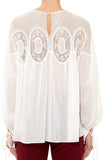 Lace-Trimmed Cotton Voile Blouse-White - DESIGNER INSPIRED FASHIONS