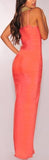 Studded Long Zip-Down Bodycon Bandage Dress, Black or Deep Pink
