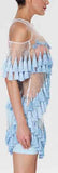 'Abigail' Fringe & Bead Embellished Dress-Light Blue - DESIGNER INSPIRED FASHIONS