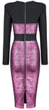 Metallic-Contrast Long-Sleeve Bodycon Dress