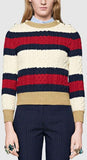 Striped Wool Knit Sweater - DESIGNER INSPIRED FASHIONS