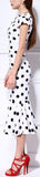 Polka Dot Fluted-Hem Midi Dress - DESIGNER INSPIRED FASHIONS