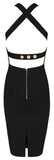 Black Embellished Stretch Bustier-Dress - DESIGNER INSPIRED FASHIONS