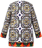 Tile Printed Coat - DESIGNER INSPIRED FASHIONS