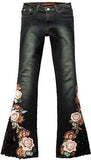 Beaded Floral Embroidered Flared Jeans - DESIGNER INSPIRED FASHIONS