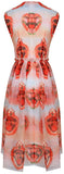 Embellished Heart Printed Dress