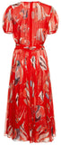 Fish Printed Short Sleeve Dress, Red
