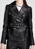 Black Zip Faux-Leather Detachable Jacket