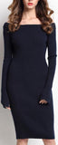 Off-Shoulder Knit Tie-Back Dress