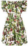 Printed Poplin Off-the Shoulder Dress