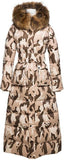 Paneled Puffer Coat with Removable Fur, Camouflage
