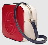 GG Soho Leather Shoulder Bag - (Red, Pink or Navy Blue) - DESIGNER INSPIRED FASHIONS