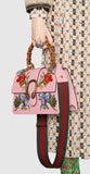 Dionysus Embroidered Leather Top Handle Bag, Pink - DESIGNER INSPIRED FASHIONS