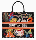 Book Tote Bag in Multi Colored Calfskin