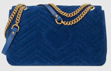 GG Marmont Medium Velvet Crossbody Bag - Black, Pink or Blue