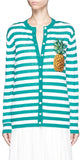 Pineapple Embellished Stripe Knit Cardigan - DESIGNER INSPIRED FASHIONS