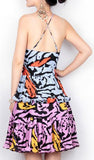 Print Tiered Pleated Dress - DESIGNER INSPIRED FASHIONS