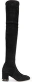 Studded Stretch-Suede Over-the-Knee Boots