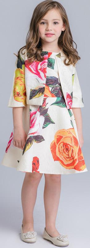 Rose Print Bolero Jacket & Dress Set - DESIGNER INSPIRED FASHIONS